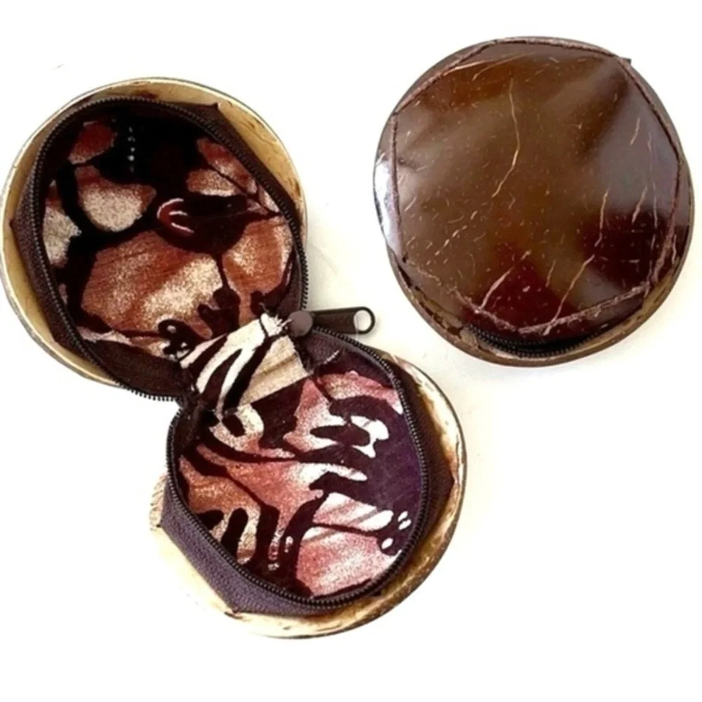 5 for $25! Coconut Shell Coin Purse! Miny Purse! Handcrafted!